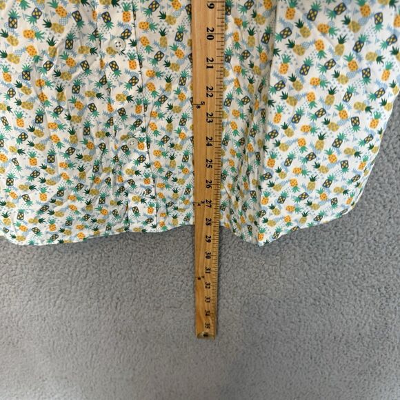 Johnston & Murphy Shirt Mens L Short Sleeve Button Up Pineapples Cotton - Picture 5 of 7